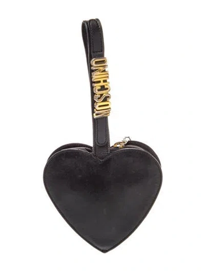 Pre-owned Moschino Leather Pouch In Black