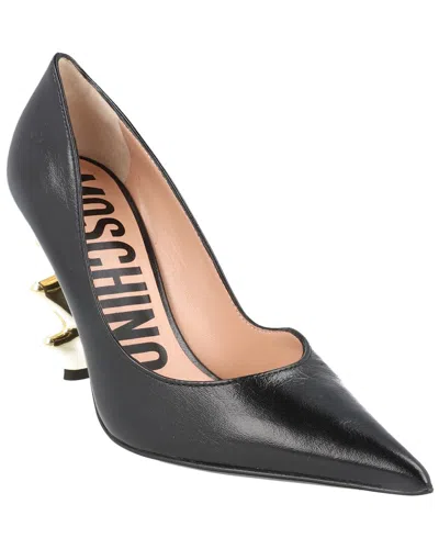Moschino Leather Pump In Black