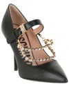 Moschino Rhinestone-embellished Leather Pumps In Black