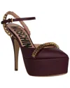 Moschino Ankle Strap Platform Sandal In Brown