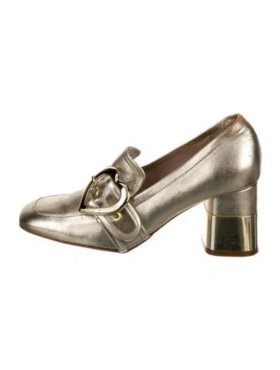 Pre-owned Moschino Leather Pumps In Gold