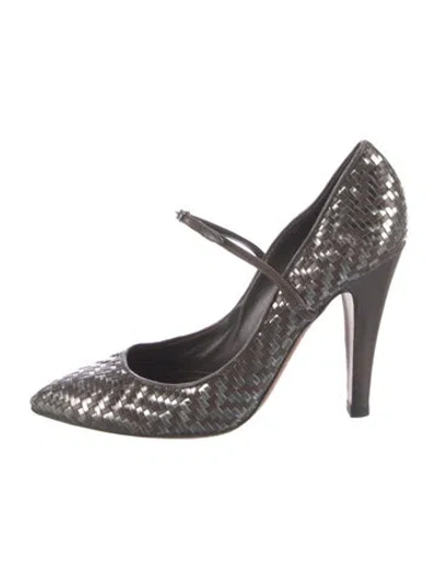 Pre-owned Moschino Leather Pumps In Gray