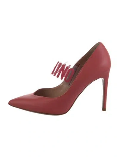 Pre-owned Moschino Leather Pumps In Red