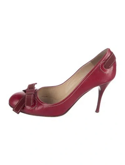 Pre-owned Moschino Leather Pumps In Red