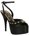 Moschino Teddy Bear Studded Ankle Strap Platform Sandal In Black