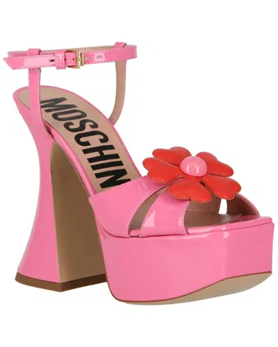 Moschino Leather Sandal In Pink