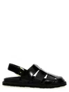 Moschino Sandals In Brushed Calf Leather Sporty In Black