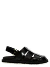 Moschino Sandals In Brushed Calf Leather Sporty In Black