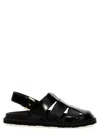 Moschino Sandals In Brushed Calf Leather Sporty In Black