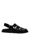 Moschino Sandals In Brushed Calf Leather Sporty In Black