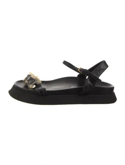 Pre-owned Moschino Leather Sandals In Black