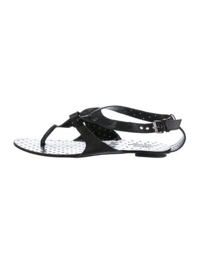 Pre-owned Moschino Leather Sandals In Black