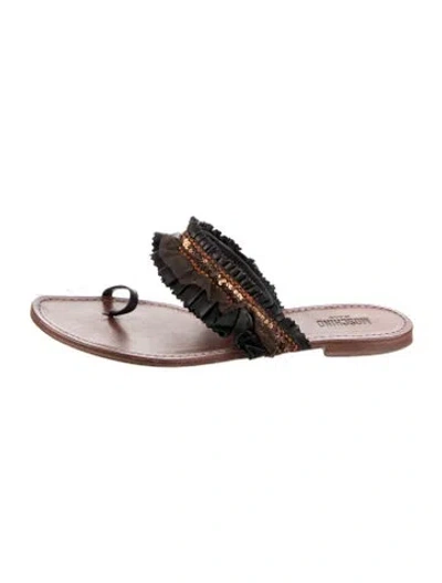 Pre-owned Moschino Leather Sandals In Multi