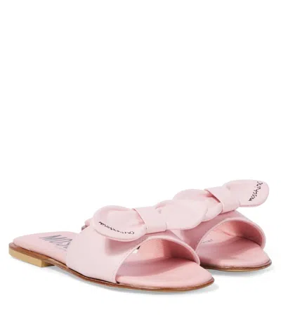 Moschino Kids' Leather Sandals In Pink