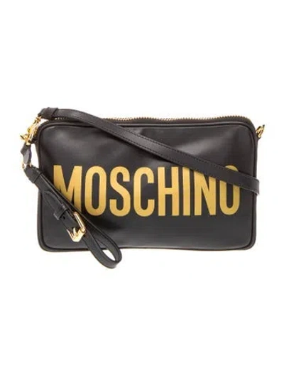 Pre-owned Moschino Leather Shoulder Bag In Black