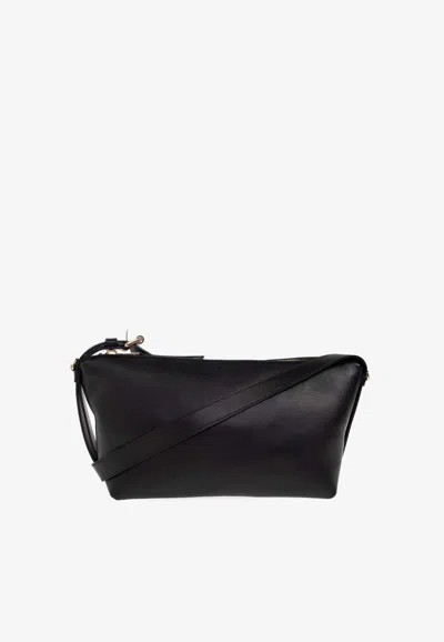 Moschino Leather Shoulder Bag In Black