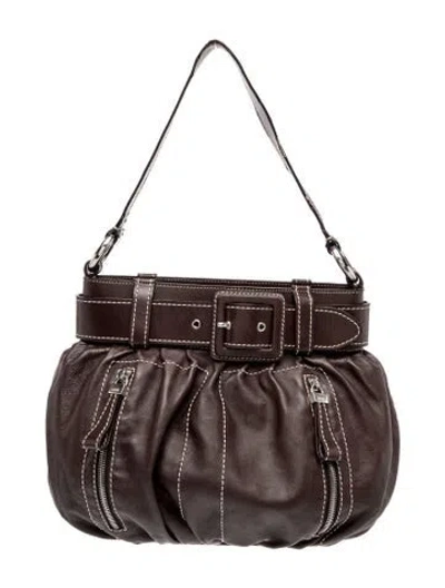 Pre-owned Moschino Leather Shoulder Bag In Brown