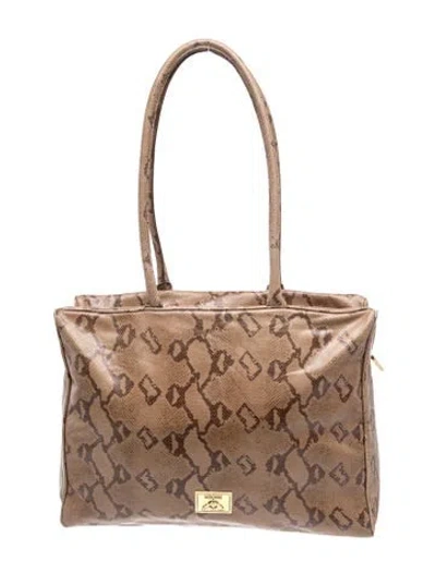 Pre-owned Moschino Leather Shoulder Bag In Brown