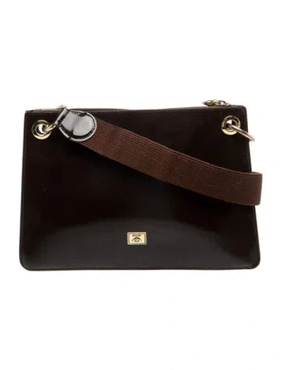 Pre-owned Moschino Leather Shoulder Bag In Brown