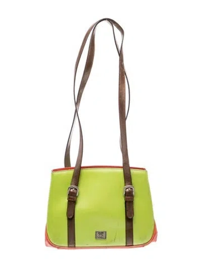 Pre-owned Moschino Leather Shoulder Bag In Green