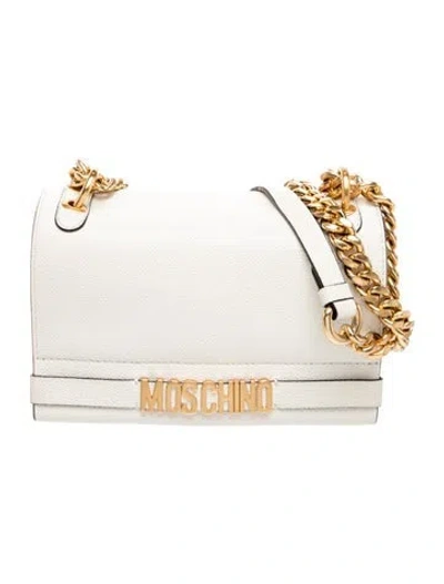 Pre-owned Moschino Leather Shoulder Bag In Neutral