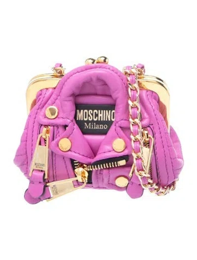 Pre-owned Moschino Leather Shoulder Bag In Pink