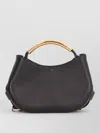 Moschino Leather With Gold-tone Handle Shoulder Bag In Pattern