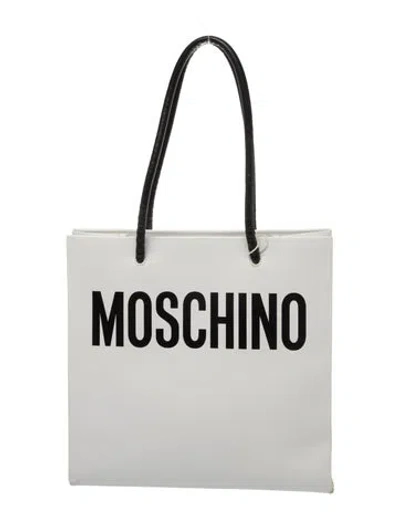 Pre-owned Moschino Leather Shoulder Bag In White