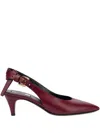 Moschino Leather Slingback Pumps In Red