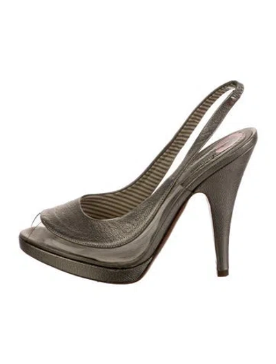 Pre-owned Moschino Leather Slingback Pumps