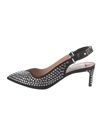 Pre-owned Moschino Leather Slingback Pumps In Black
