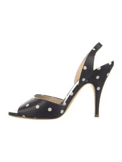 Pre-owned Moschino Leather Slingback Sandals In Black
