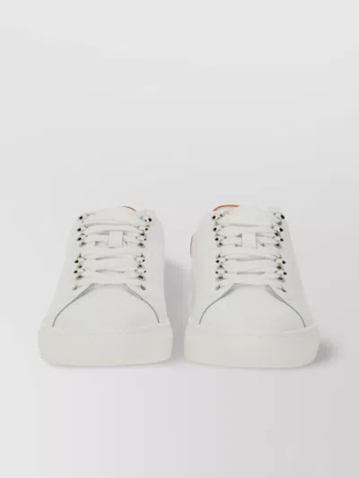 Moschino Leather Sneaker With Contrast Heel Tab