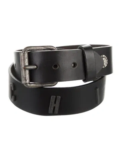 Pre-owned Moschino Leather Studded Accents Belt In Black
