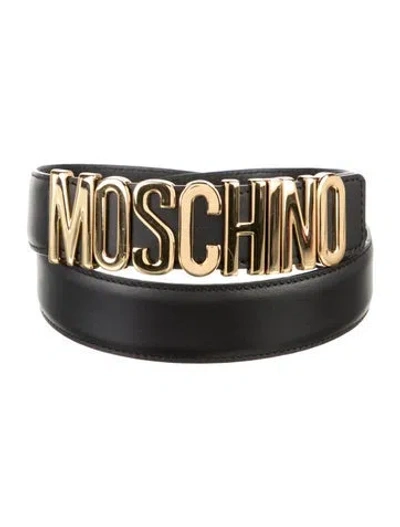Pre-owned Moschino Leather Studded Accents Belt In Black