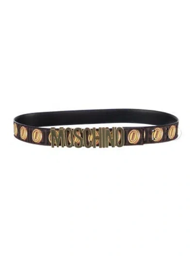 Pre-owned Moschino Leather Studded Accents Belt In Multi