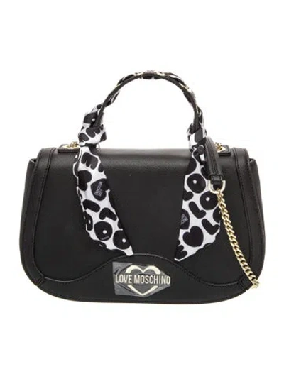 Pre-owned Moschino Leather Top Handle Bag In Black