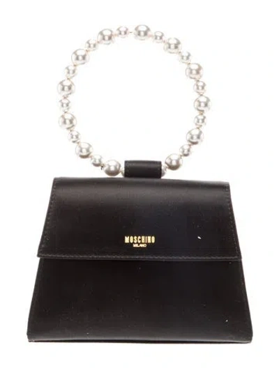 Pre-owned Moschino Leather Top Handle Bag In Black