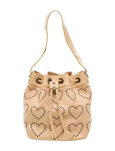 Pre-owned Moschino Leather Top Handle Bag In Brown