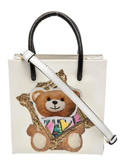 Pre-owned Moschino Leather Top Handle Bag In Neutral