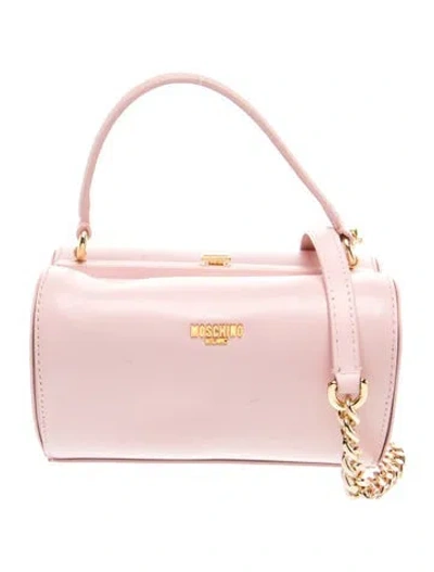 Pre-owned Moschino Leather Top Handle Bag In Pink
