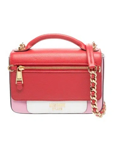 Pre-owned Moschino Leather Top Handle Bag In Red