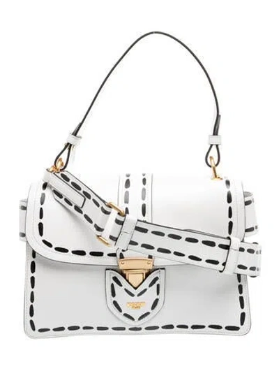 Pre-owned Moschino Leather Top Handle Bag In Silver