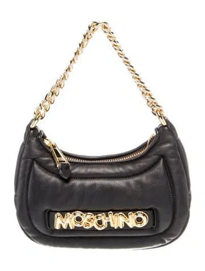 Pre-owned Moschino Leather Top Handle Bag W/ Tags In Black