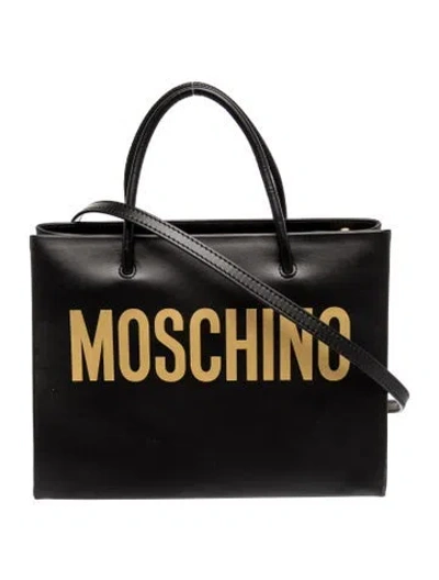 Pre-owned Moschino Leather Top Handle Bag W/ Tags In Black