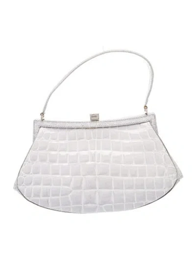 Pre-owned Moschino Leather Top Handle Bag In White
