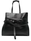 Moschino Leather Tote Bag In Black