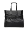 Moschino Leather Tote Bag In Black
