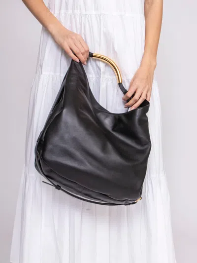 Moschino Leather Tote Bag In Black