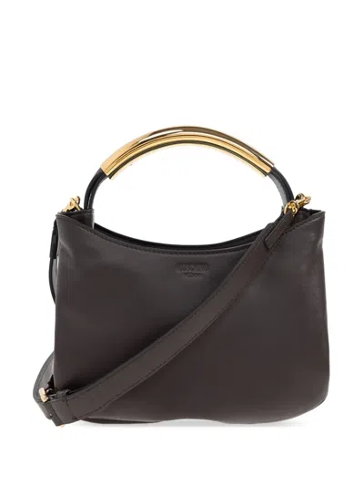 Moschino Leather Tote Bag In Brown